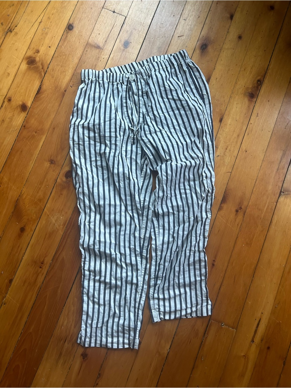 Sleepy Jones striped blue white pajama pants cotton medium